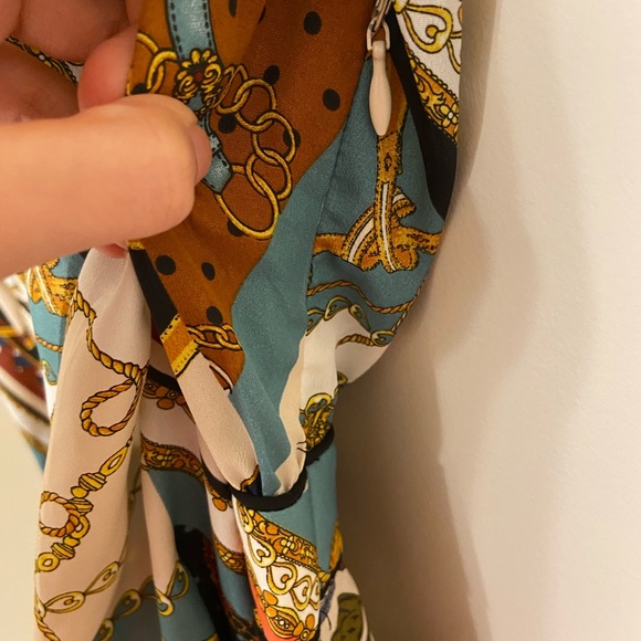 🧁ZARA floral Baroque chain patch work pleated dress- SZ: XS. NWOT - Picture 11 of 15